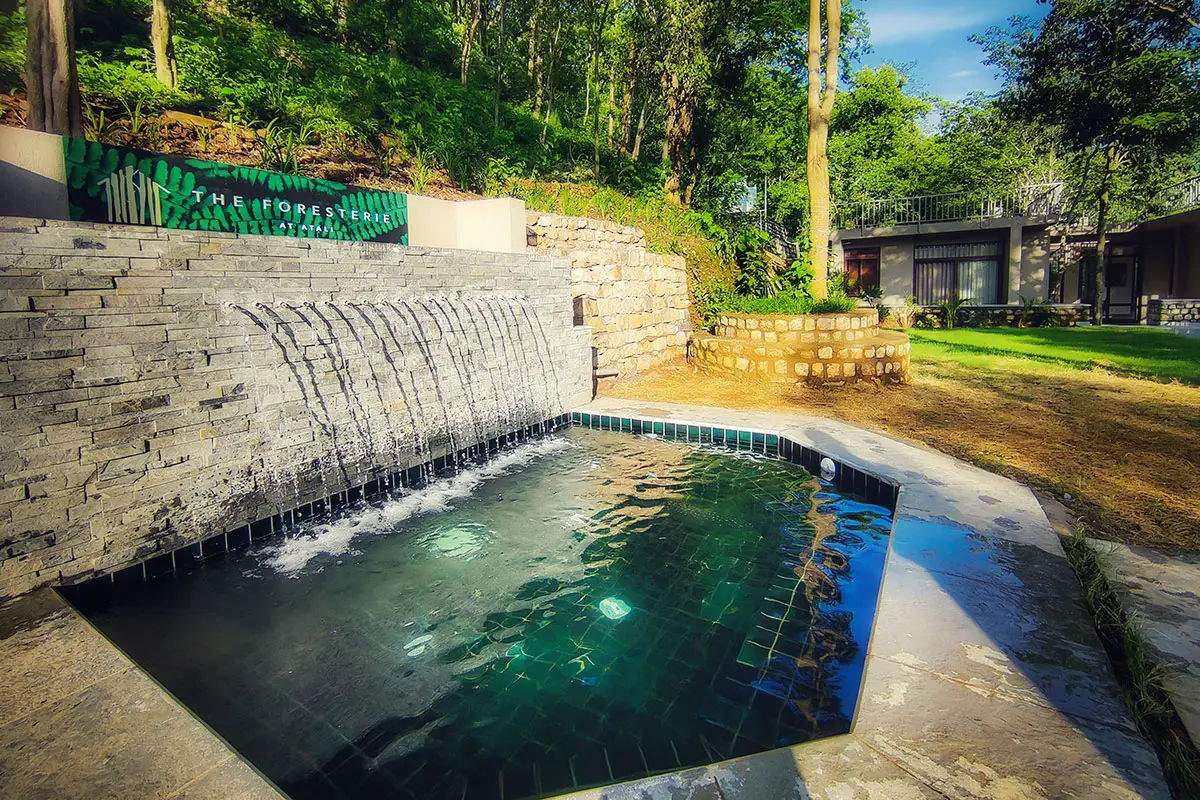 Garden jacuzzi at The Foresterie